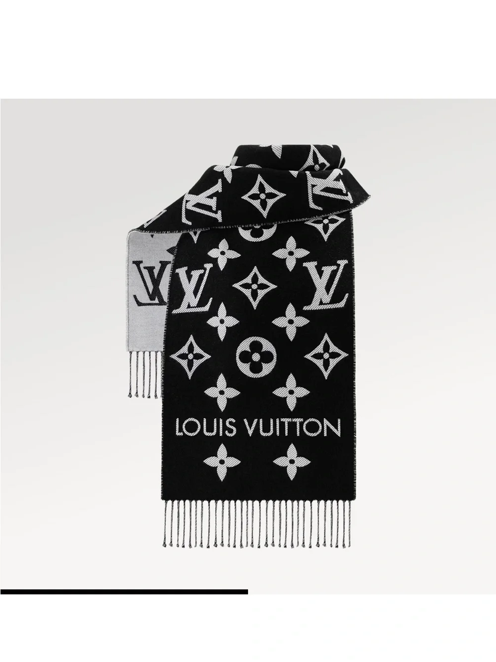 LV Essential Scarf - Louis Vuitton Black and Gray Monogram - OS - NWOT
